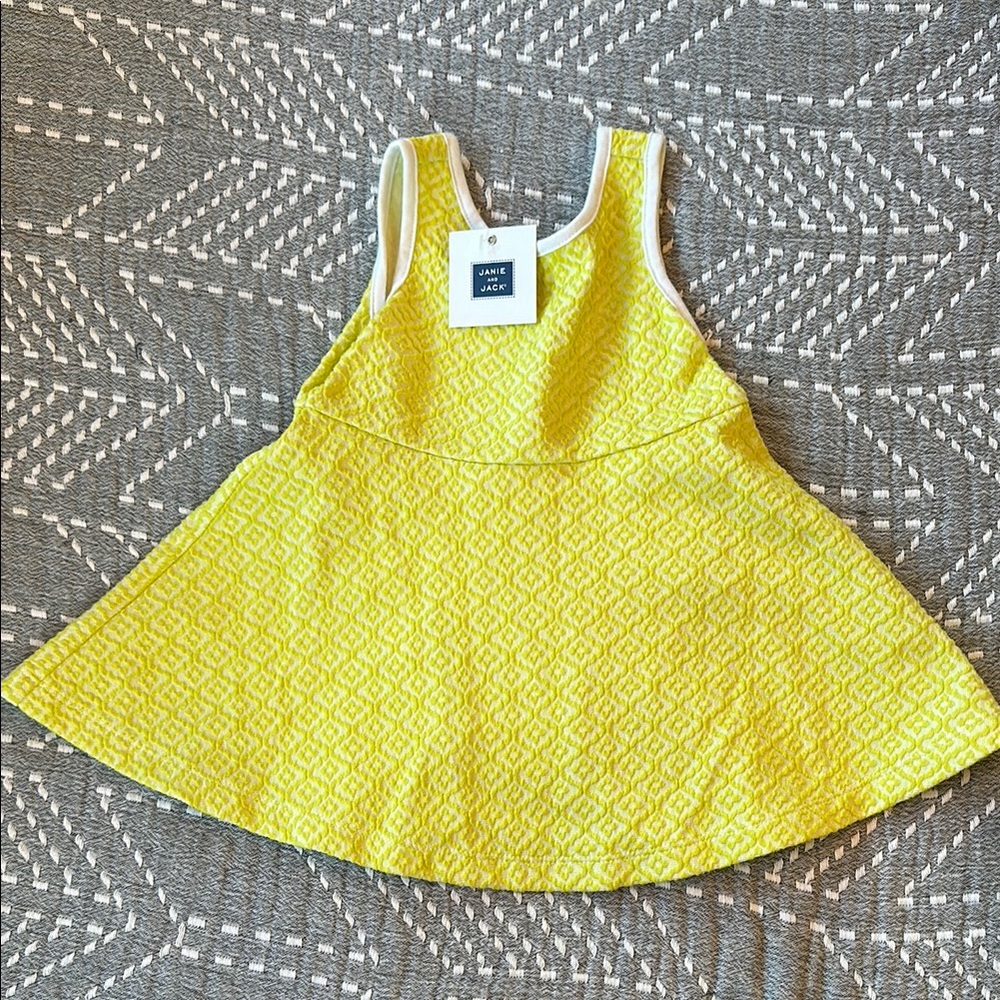 NWT Janie and Jack Geo Jacquard Dress, 6-12m